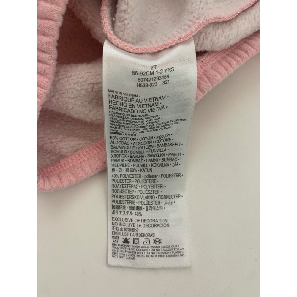 Nike Girl Size 2T Pink Logo Long Sleeve Pullover Crewneck Sweater - Picture 7 of 9